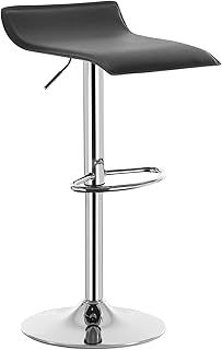WOLTU Bar Stool Faux Leather Kitchen Stool Barstool Black Seat Adjust 62-84cm