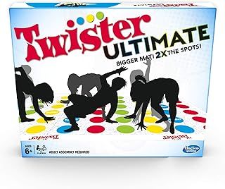 Hasbro Gaming Twister Ultimate: Bigger Mat, More Coloured Spots, Family, Kids Party Game Age 6+; Compatible with Alexa (Amazon Exclusive)