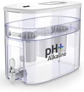 pH Recharge 3F Alkaline Countertop Water Filter Dispenser - 3.3 Gallons Water Jug Dispenser - Removes Fluoride Chlorine & Impurities - Improves Water pH - Clean Healthy Drinking Water - 12.5 litres