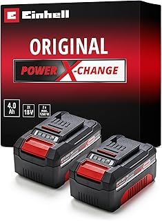 Einhell Power X-Change 18V, 4.0Ah Lithium-Ion Battery Twin Pack - 2 x 4,0Ah Batteries Universally Compatible With All Einhell PXC Power Tools And Garden Machines