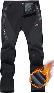 TACVASEN Men's Waterproof Softshell Breathable Warm Fleece Winter Lined Trousers