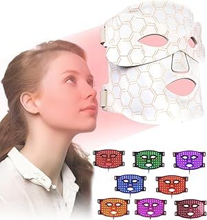 Red Light Therapy Mask for at Home Face Masks Skincare, Portable Skin Tightening Beauty Toning Device,7 Colors LED Mask Mode Adjustment - Rejuvenation,Face Toning Firming for Women (White Butterfly)