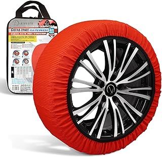 LEIVESTE -Italian EN 16662-1 2020 Approved Snow Socks 2 Fabric Snow Chains for Cars, Easy Assembly in 2 Minutes (XL)