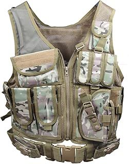 Goetland Tactical Vest Military Modular Vest Ultra-Light Outdoor Hunting Airsoft War Game 600D Polyester Paintball Training Vest for CS Combat Fishing Hiking Adjustable S-XXL