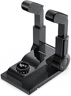 FORLIM Shoe Dryer, Electric Foot Warmer, Glove Dryer and Boot Warmer, 180° Adjustable Drying Rack, Telescopic Bendable Drying Connections, Intelligent Timer, Quick Drying