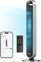 Dreo 42 Inch Pilot Max Smart Tower Fan, 25dB Silent Cooling Fans for Bedroom, 28ft/s Standing Fan with Remote, 120° Oscillating Electric Fans, APP Control,12 Speeds 4 Modes,12H Timer