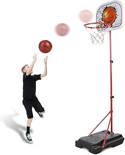 Abree Mini Basketball Hoop Adjustable Portable 150cm-170cm Metal Pole for Kids