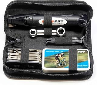 Kitbest Bike Repair Tool Kit, Bike Puncture Tire Patch Repair Tool Kit Contains 16-in-1 Bicycle Multi Tool, Portable Bicycle Cycling Road Mountain Bike Accessories for Men Women
