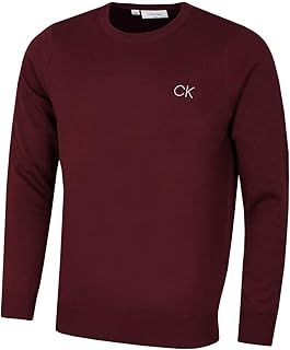 Calvin Klein Mens 2025 Round Neck Tour Durable Soft Golf Sweater