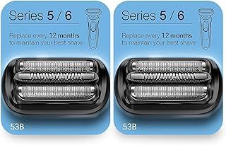 2 Pack Series 5/6 53B Replacement Head Compatible with Electric Foil Shaver, Compatible with New Generation Razors 5020cs 5018s 5035s 5049cs 5050cs 6020s 6040cs 6075cc 6072cc 6090cc