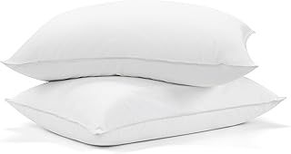 Deodar Goose Feather Down Pillows 48x74cm, Hotel Quality Pillows with 1100g Filling Fluffy Soft, Back & Shoulder Pain Relief, Medium Firmness, 100% Cotton Shell, Öko-Tex and RDS Certified, 2 Pack