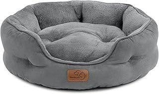 Bedsure Cat Bed for Indoor Cats - 51x48x15cm Round Washable Kitten Bed with Slip-Resistant Bottom and Reversible Cushion, Grey