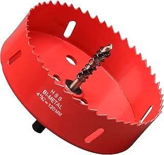 Hole Saw 120 mm, Bi-Metal Cutting Depth HSS M 42 Hole Cutter for Cutting Wood, Plastic, Drywall, Plasterboard and Soft Metal Sheet