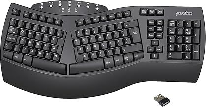 perixx PERIBOARD-612 Wireless Ergonomic Split Keyboard with Dual Mode 2.4G and Bluetooth Features, Compatible with Windows 10 and Mac OS X System, Black, UK Layout