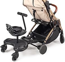 Buggy Board with Seat Upto 25kg – Universal Stroller Ride-On Platform for Toddlers | Adjustable Non-Slip Pedal and Comfortable Seat | Safe and Durable Stroller Accessory