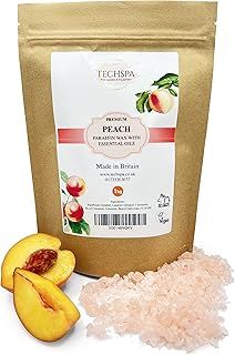Techspa Peach Paraffin Wax With Essential Oils Skin Therapeutic Treatment for Hands and Feet 1kg Made In Uk