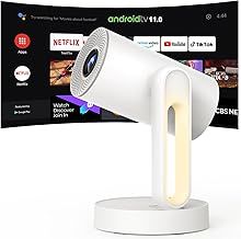 ETOE Starfish Projector for Bedroom, Portable projector with 140° Rotation, Android TV 11.0 and Netfix certified, 4K Support, TV Projector with Automatic Keystone, Chromecast Built in, 5G Wi-Fi