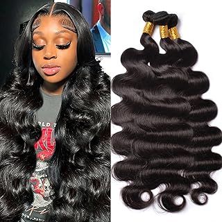 Body Wave Bundles Human Hair Bundles 12A Grade 100% Unprocessed Brazilian Virgin Hair Bundles Body Weave Wavy Bundles Deals Quick Weave Hair Extension (22 24 26)