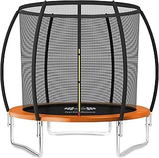 FK Sports Outdoor Trampoline 6FT/8FT/10FT/12FT - Rebounder Trampoline for Toddlers, Kids & Adults with Safety Enclosure Net, Anti-tear, UV-Proof Pad, Exercise & Fitness