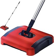 Carpet Sweeper Manual 3 Rolling Brushes Floor Sweeper Carpet Brush with Wheels and Large Waste Bin 43inch Detachable Cleaner for Pet Hair Dust Debris Brush Manual Flo