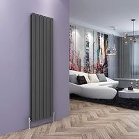 ELEGANT 1800x456mm Vertical Anthracite Column Radiator Double Flat Panel Tall Upright Designer Radiator