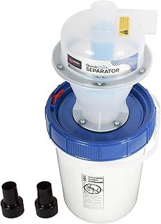Quick Click Dust Collection Cyclone Separator Kit with 45l Plastic Collection Bin for Workshop, Woodworking, Fine Dust and Debris Vacuum Extractor Filtration