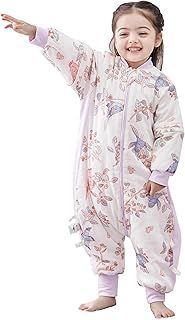 Chilsuessy Sleeping Bag with Feet, 3.5 Tog Sleeping Bag Baby, Removable Sleeves,Toddler Sleeping Bag with Legs, Baby Sleeping bag Winter, Toddler Sleep Sack, Magpie in Spring/3.5 Tog, 90/3-4 years