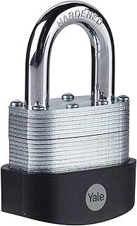 Yale - Y125B/50/129/1 High Security 50mm Laminated Steel Padlock - Open Hardened Steel Shackle - 3 Keys