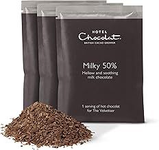 Hotel Chocolat Milky 50% Hot Chocolate Sachets - Luxury Chocolate Flakes - Pack of 20 Single-Serve Sachets, 700g - Made To Pair With The Velvetiser - Serve Hot or Iced