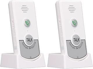 2 Way Voice Doorbell, Wireless Voice Intercom 2 Channels 3 Volume Levels Elderly Friendly for Hotel for Patient (White)