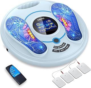 Medical Foot Massager Machine CRELIVER - Feet Legs Circulation Devices Using EMS and TENS Stimulator, Electrical Muscle Pulse Massage Therapy, Electric Foot Reflexology, Relieve Pain for Neuropathy