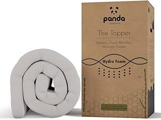 Panda Bamboo Mattress Topper 5cm Thick - Hypoallergenic, Orthopaedic Support, Cooling HydroFoam, UK Single
