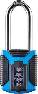 Squire Heavy Duty Padlock (CP50) - Toughest Steel Shackle - 4 Wheel Combination Padlock - Alloy Steel for Corrosion Resistance - Weatherproof Lock for Home, & Leisure (All Terrain Marine Long Shackle)