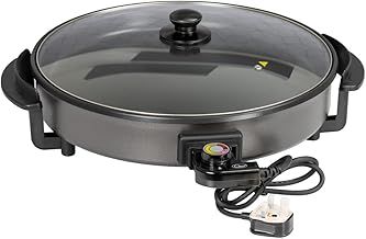 Quest 35500 40cm Multi-Function Electric Cooker Pan with Lid/Adjustable Thermostatic Control/Non-Stick Aluminium Electric Frying Pan / 40 x 40cm Surface/Detachable Power Cable for Serving