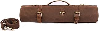 Chef's Canvas Knife Bag - Heavy Duty Waxed Canvas, 10 Slots, 18" Max, Portable with Shoulder Strap