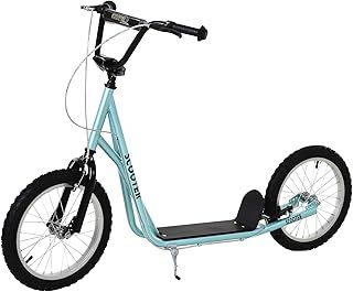HOMCOM Kick Scooters for Kids with Adjustable Height, Anti-Slip Deck, Dual Brakes, Rubber Tyres, for Boys and Girls Aged 5+ Years Old - Blue