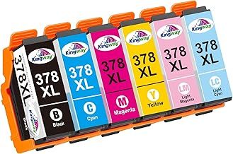 KINGWAY 378XL Ink Cartridges Remanufactured for Epson 378 378XL Ink Cartridges Multipack for Expression Photo XP-8700 XP-8600 XP-8000 XP-8005 XP-8500 XP-8505 XP-8605 Printers, 6 Packs