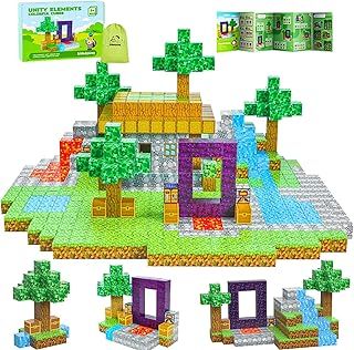 Magnetic Building Blocks, Build Mine Magnet World Set for Boys and Girls, 70 Pcs Magnetic Tiles Cubes, Magnetic Montessori Toys Gifts for 3+ Years Kids