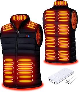Heated Gilet for Men, Electric Heated Vest with 13 Heating Zones, Rechargeable Heated Vest 3 Heating Levels Heated Body Warm Jacket for Outdoor Sking Hunting Hiking Camping
