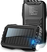 Solar Power Bank Portable Charger, 46800mAh Huge Capacity External Battery Pack, PD18W QC 3.0 Phone Charger, 3 Charging Port Battery Charger With Battery LED Display, Super Bright Flashlight