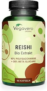 Vegavero Organic Reishi Extract | 8400 mg (14:1) Ganoderma Lucidum | with Polysaccharides & Beta Glucans | Mushroom Supplement | 90 Capsules | Vegan