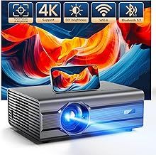 【Auto Focus & Keystone】Projector,4K Projector with WiFi 6 Bluetooth5.3, iSinbox 26000 Lumens Full HD 1080P,50%-100% Zoom Outdoor Projectors,300" LCD Home Cinema Proyector for Smartphone/TV Stick/PPT