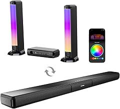 ULTIMEA 5.0ch Sound Bar for Smart TV, PC Soundbar with RGB Light, Detachable Soundbar for TV with App Control, 120W Peak Power, Bluetooth 5.3 TV Sound Bar, HDMI-ARC/OPT/AUX, Wall Mount, Apollo S70