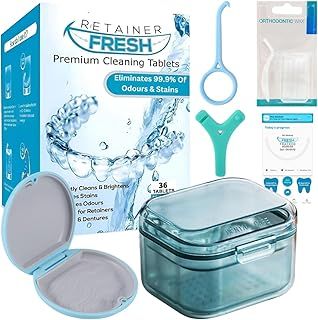 Retainer Cleaning Tablets 1 Month, Retainer Box, Retainer Case, Ortho Wax, Aligner Chewies, Aligner Removal Tool, Fresh Tracked App Invisalign Essentials