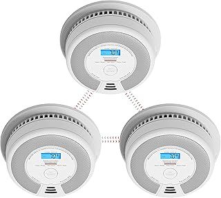 X-Sense Wireless Interlinked Combination Smoke and Carbon Monoxide Alarm, Smoke Alarm for Home with LCD Display & 10-Year Battery, Link+ Series, SC07-W, 3-Pack