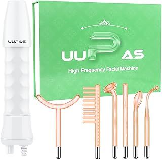 High Frequency Wand - UUPAS High Frequency Facial Wand with 6 Different Neon Tubes for Face/Hair/Body - Home Use Skin Tightening Machine Device for Acne Firming Skin Rejuvenation Wrinkle Removal