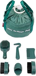 LeMieux Toy Pony Grooming Kit Sage - Includes Brushes, Curry Comb, Sponge, Tangle Tidy & Hoof Pick - Store in Mini Drawstring Grooming Bag - Suitable for Ages 3+