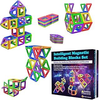 Magnetic Building Blocks 40pc Construction Toys Set for Kids Game | STEM Creativity Educational Magnets Toy Blocks for Boys Girls Age 3 4 5 6 7 Year Old