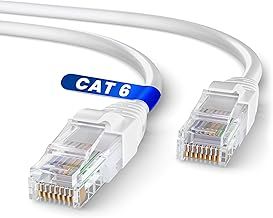 White Cat 6 Ethernet Cable 50m, LAN Ethernet Network Cable with RJ45 Ends Connectors, Internet Compatible with Cat 7 / Cat 8 | AWG24 Patch, UTP CCA (50 Meters, White)