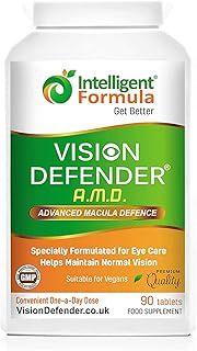 AREDS2 VISION DEFENDER AMD Supplement: Lutein, Zeaxanthin, Zinc, Vitamin E – AREDS 2 Eye Vitamins, Minerals, Nutrients for Eyes. 3 Months Supply (90 tablets) One-A-Day Vegan Eye Supplement. Made in UK